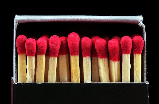 A box of matches with the red and yellow stripes on the bottom.