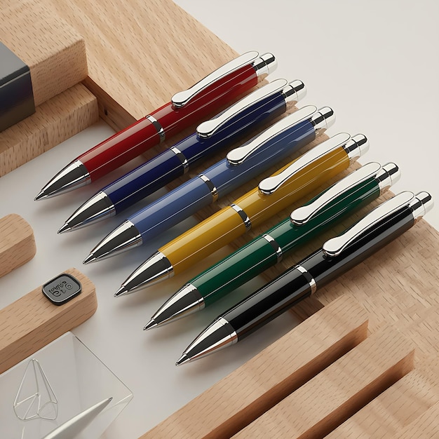 a box of pens with a number of different colors