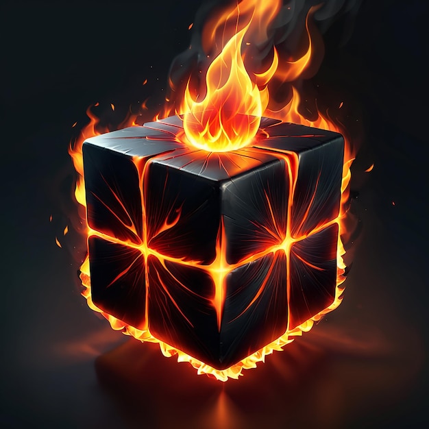 a box that says fire on it is on fire