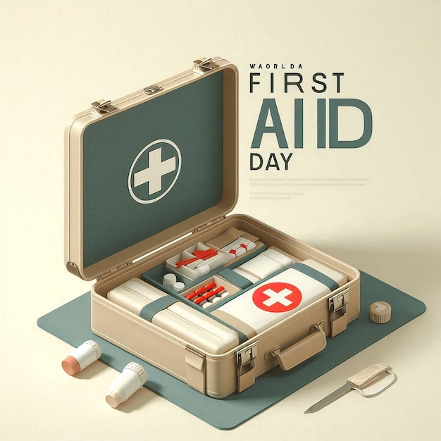 a box that says first aid on it