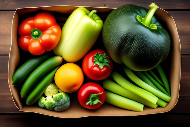 A box of vegetables from the organic farm