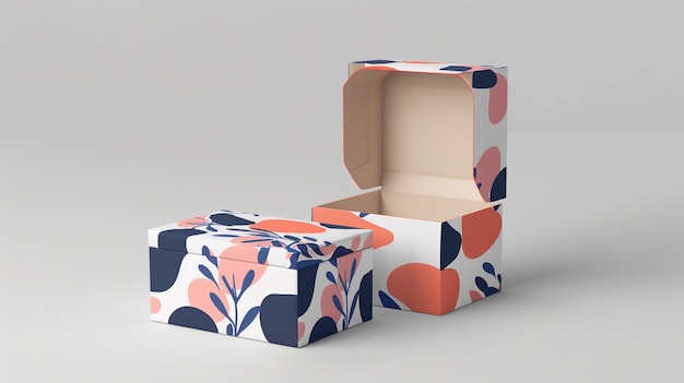 a box with a floral pattern on it and a floral pattern on the side