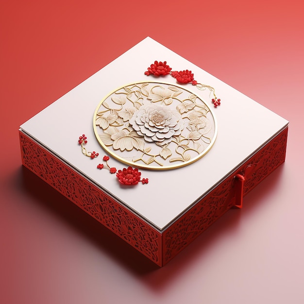 a box with a flower design on the top of it