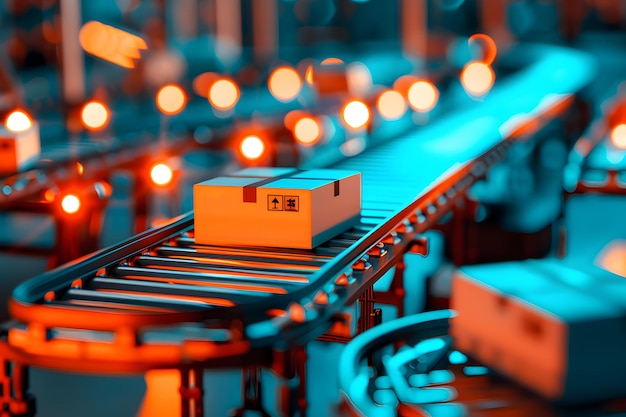 a box with the number 37 on it sits on a conveyor belt