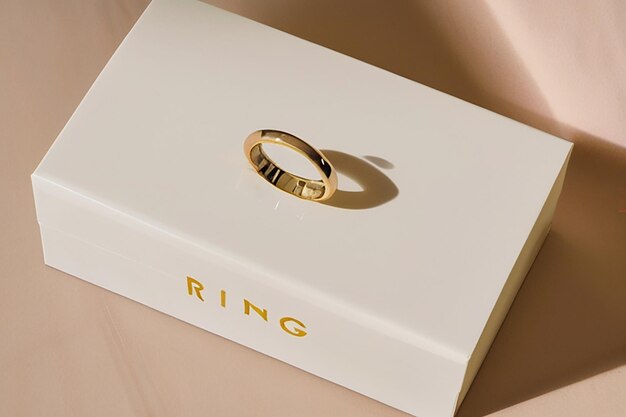 Photo a box with a ring in it that says ring