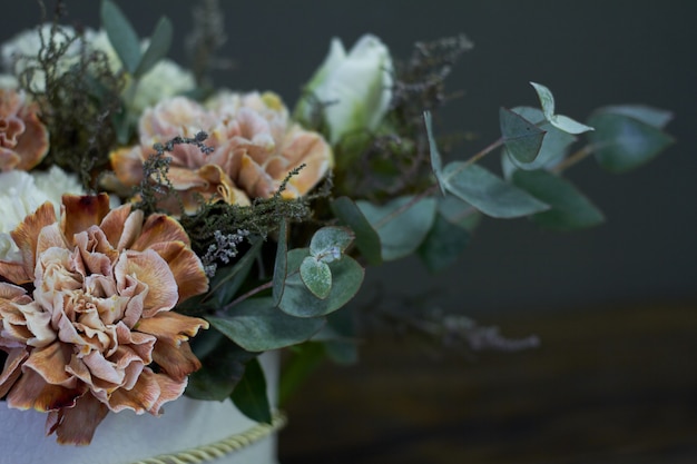 A box with a vintage bouquet