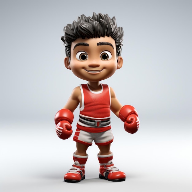 Boxer cartoon character isolated in white background