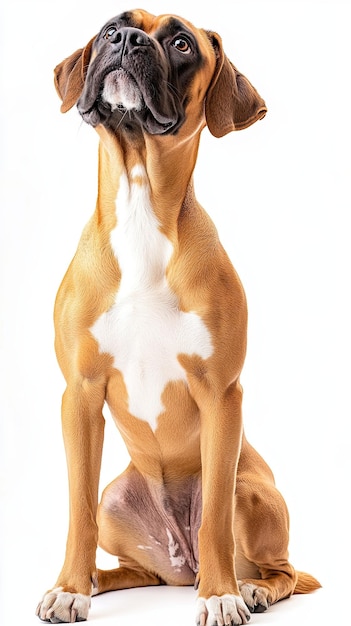 Photo boxer dog isolated on white background ai generated