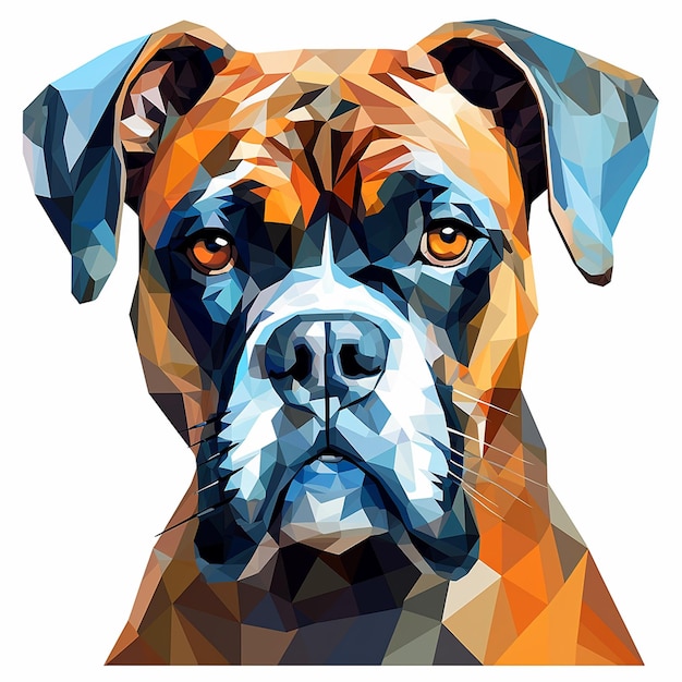 boxer dog vector illustration on white background