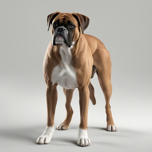 A boxer dog white background