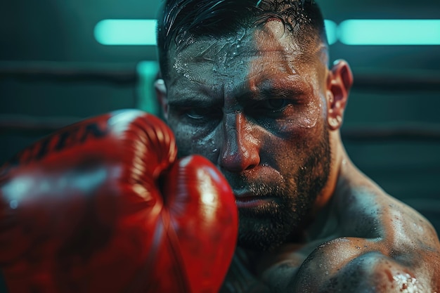 Photo a boxer with a beard and a black hair