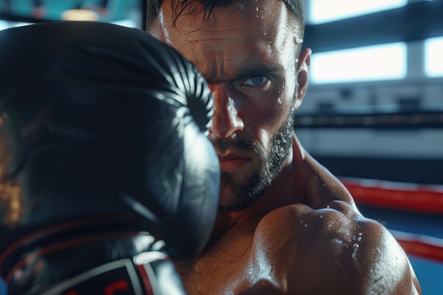 Photo a boxer with a ring on his head and the word quot on it