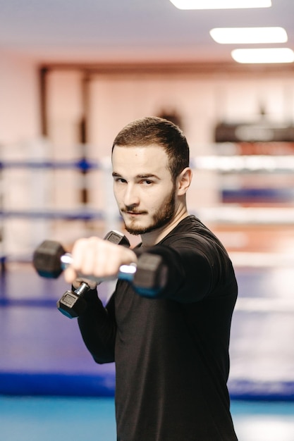 Boxers train in the ring and in the gym