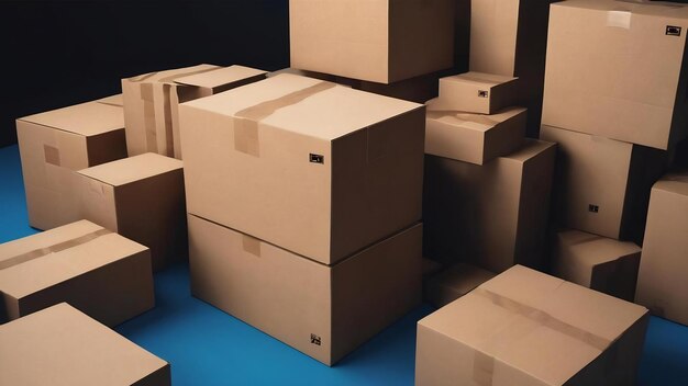 Boxes from blue to black background template