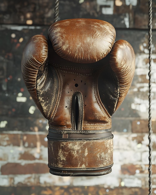 Photo a boxing glove with a hole in the middle of it