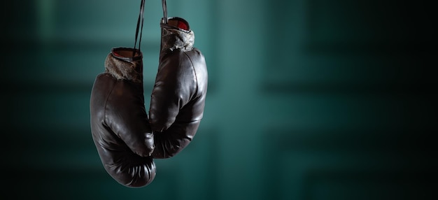 Boxing gloves hanging