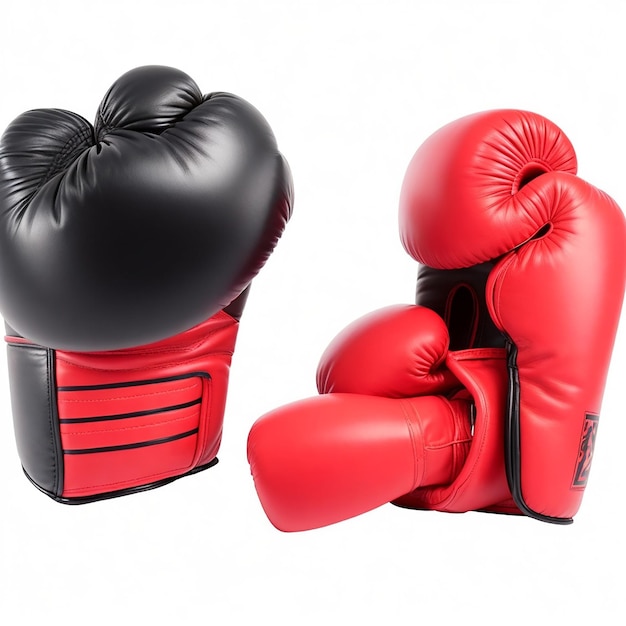 Boxing gloves and punching bag isolated on white