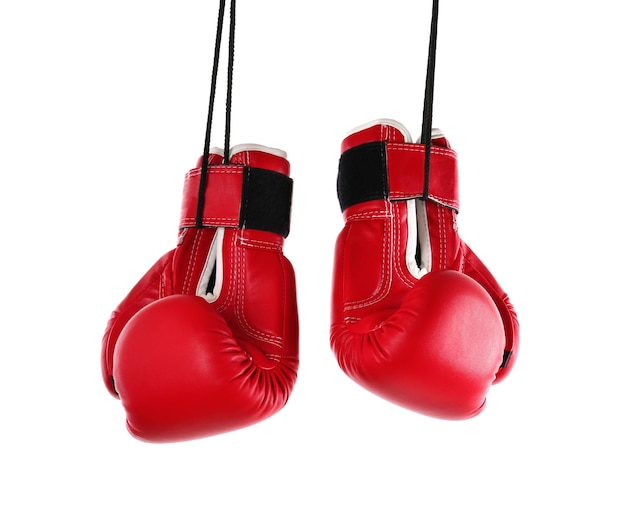 Boxing gloves on white background