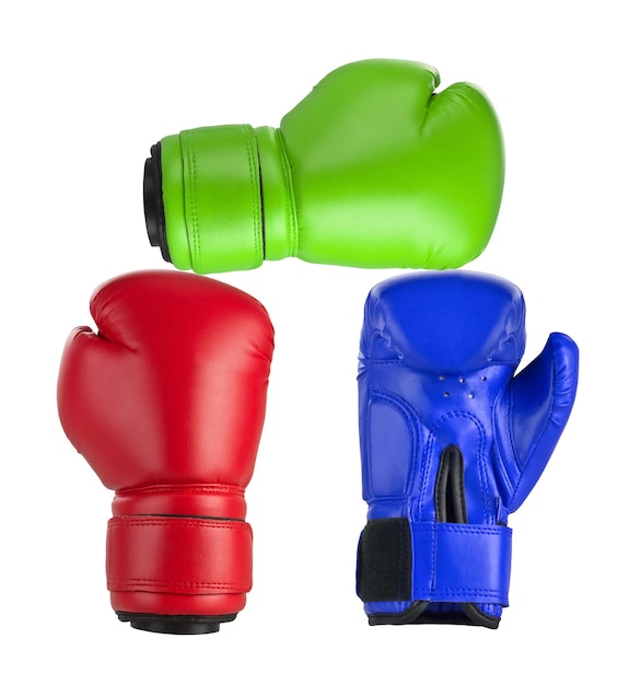 Boxing gloves on a white