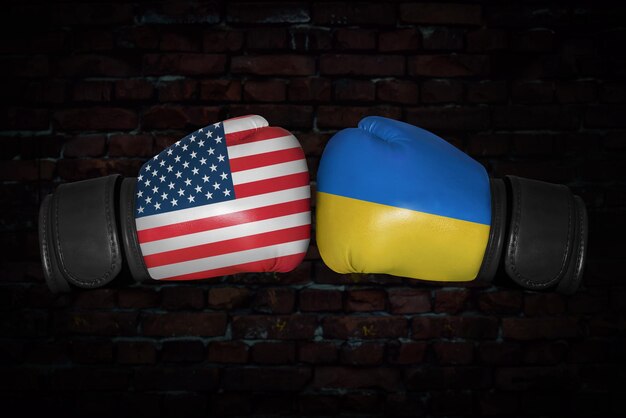 A boxing match between the USA and Ukraine