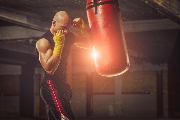 Boxing MMA Workout in the old building