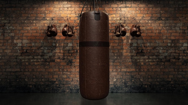 boxing punch bag 3d rendering