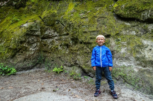 A boy in the Dante gorge in the resort park Hot Key Russia 2021