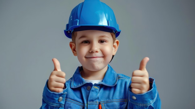 Boy Engineer Giving a Thumbs Up