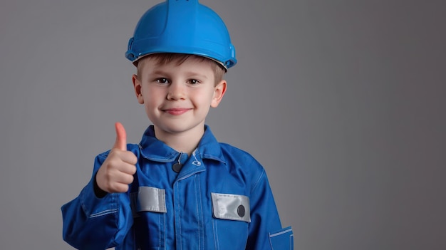 Boy Engineer Giving a Thumbs Up