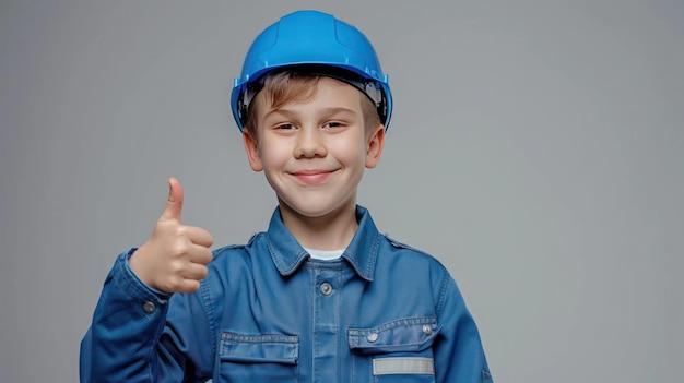 Boy Engineer Giving a Thumbs Up