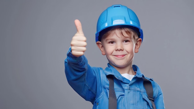 Boy Engineer Giving a Thumbs Up