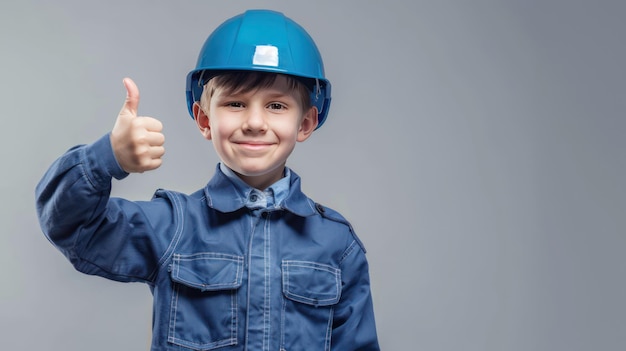 Boy Engineer Giving a Thumbs Up