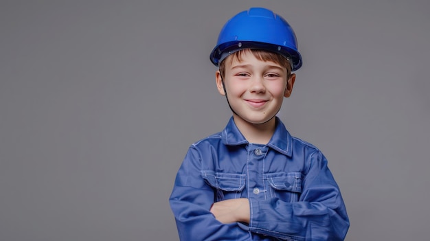 Boy Engineer with a Radiant Smile