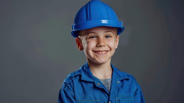 Boy Engineer with a Radiant Smile