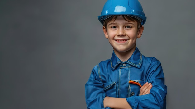 Boy Engineer with a Radiant Smile