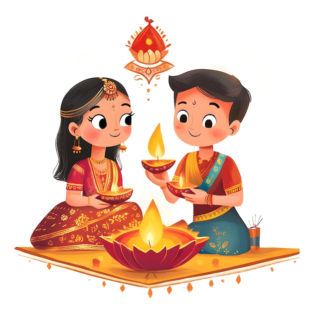 a boy and girl sit on a tray with a candle and a candle