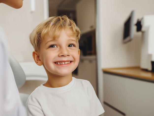 Boy having his teeth examined by a dentist an appointment with dentist