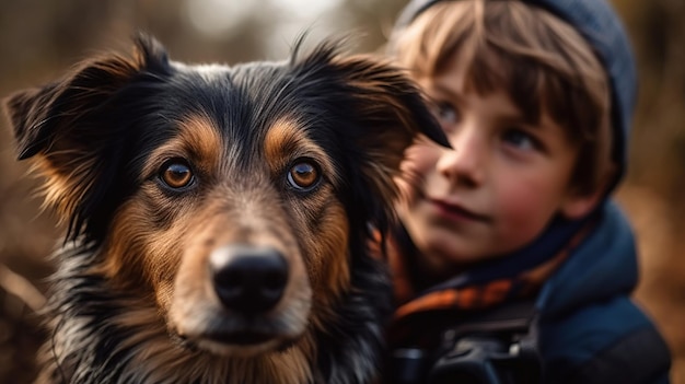 A boy and his dog