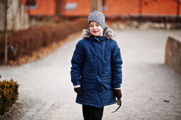 Boy at historical Mikulov Castle Moravia Czech Republic Old European town