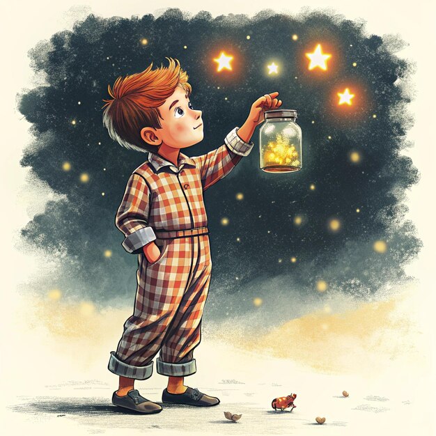 a boy is holding a lantern that says quot the little boy is holding it quot