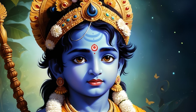 Boy lord Krishna face