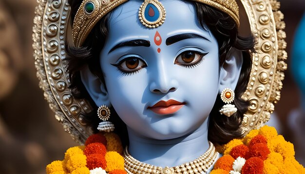 Photo boy lord krishna face