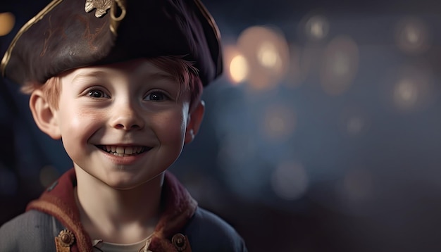 Boy in pirate suit illustration by generative AI