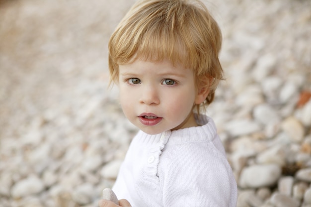 Boy portrait winter outdoor