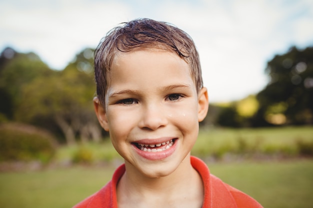 Boy posing during a sunny day