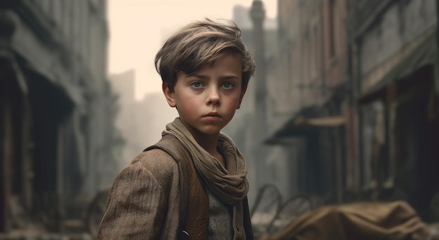 A boy in a scene from the movie the boy in the dark