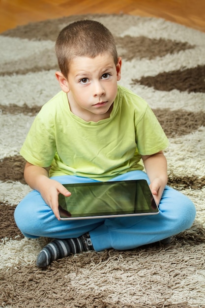 Boy using a tablet