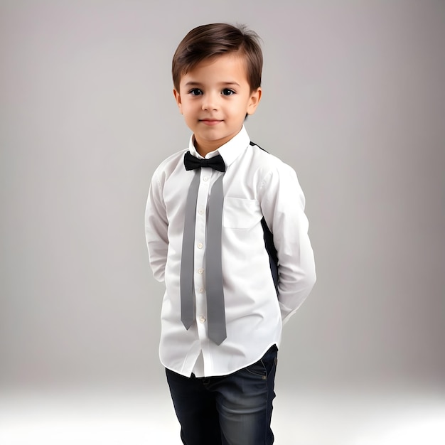 Photo a boy wearing a bow tie and a bow tie