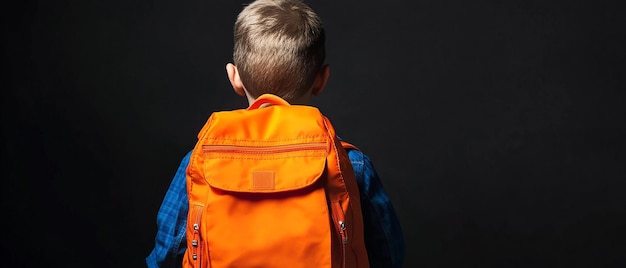 a boy with a backpack that says quot the word quot on it