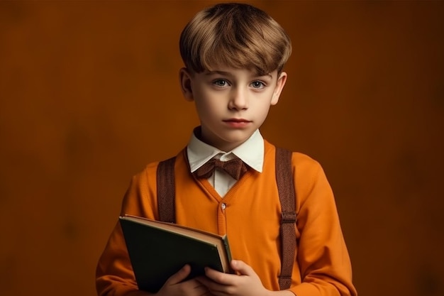 A boy with a book in his hands